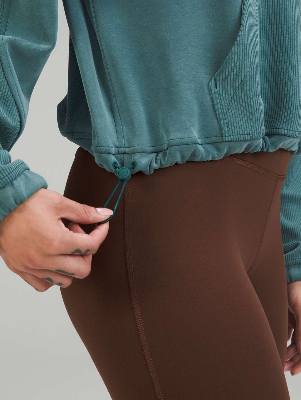 Lululemon Brushed Softstreme Ribbed Half Zip In Green Jasper 10 - Picture 2 of 14